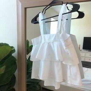 BP white tiered tank top